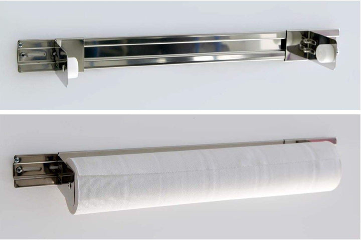 Ärzterollenhalter-Rollenhalter für Liegenababdeckung-Ärztekrepphalter | Edelstahl verchromt | zur Wa