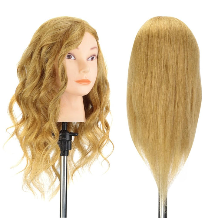 16" Frisierkopf übungskopf 100% Echthaar Trainingsköpfe für Friseure Frisierkopf Mit Langen Haaren P