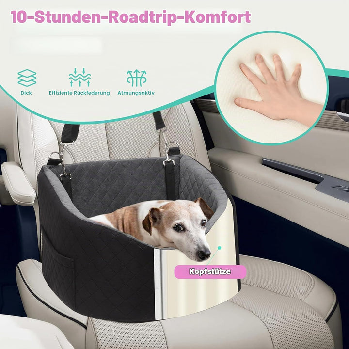 Hunde Autositz für Kleine Hunde – Crash-Schutz, Anti-Rutsch, Schützt Autoinnenraum, Abnehmbar &amp; Wasc