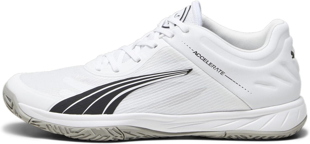 PUMA Unisex Beschleunigt Den Turbo Hallenturnschuh 39 EU Puma White Puma Black Concrete Gray, 39 EU