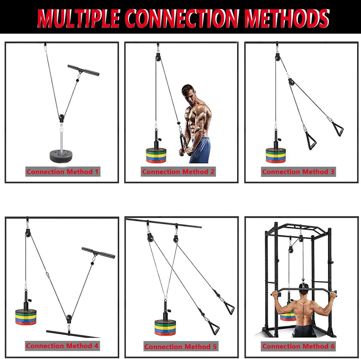 Taeku Seilzug-Fitness, Verbesserte Gewicht Seilzugsystem für LAT Pull Down Bizeps Curl Trizeps Armtr