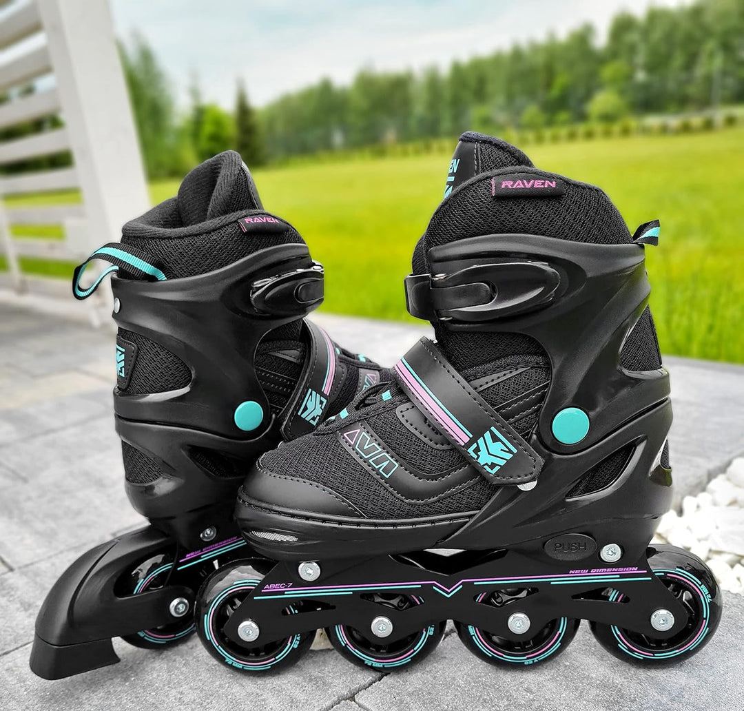 Raven Verstellbare Inline Skates Drill optional als 2in1 - Kugellager Carbon Abec7 - DSAS - Double-S