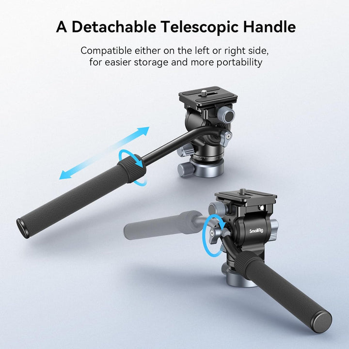 SMALLRIG 63" Video Travel Tripod, Carbonfaser-Stativ mit Schnellwechsel-Fluidkopf, Nivellierschalenb
