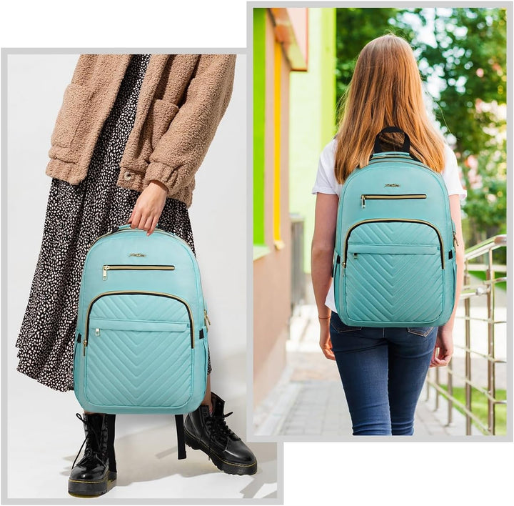 YAMTION Rucksack Damen,Schulrucksack Mädchen Teenager Schultasche Frauen 17.3 Zoll Laptop Rucksack m