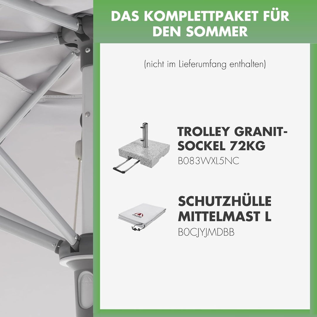 Doppler Sonnenschirm AluPro Neo Kurbel 305cm I 6-eckiger Sonnenschirm für Balkon & Terrasse I Schirm