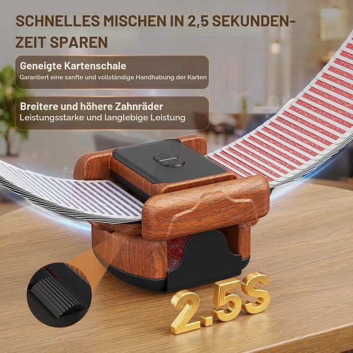 Kartenmischmaschine Elektrische Mischmaschine Karten für 1–2 Decks One-Press Auto &amp; Manueller Wieder