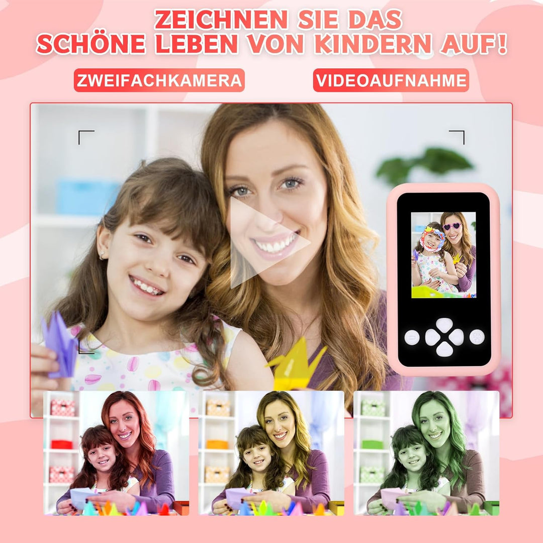 Jirmerp Kinder Handy,Smartphone für Kinder Touch-Screen Spielzeug-Handy mit Kamera, Musik und Spielf