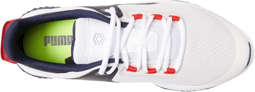 PUMA Golf Herren Fusion GripGolfschuh 42 EU Puma White Puma Silver Puma Navy, 42 EU Puma White Puma