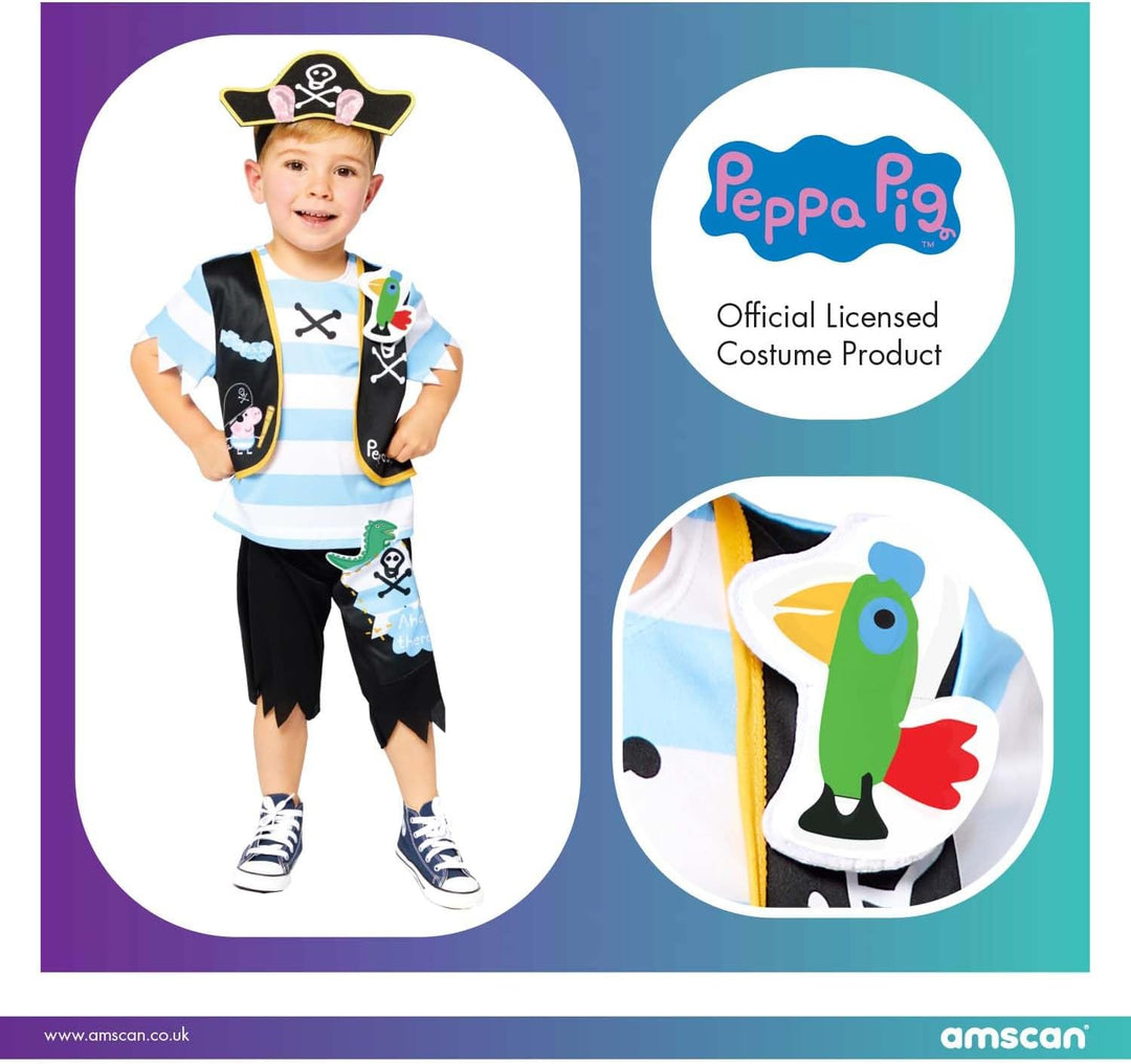 Amscan - Kinderkostüm Peppa Pig George Pirat, Seefahrer, Bandit, Freibeuter, Karneval, Mottoparty 86