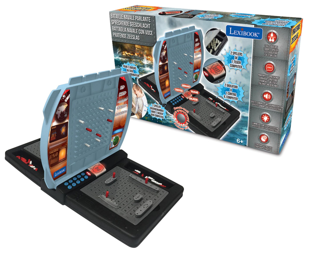 Lexibook, Sprechendes Schiffe versenken, GT2800LXB | FR/IT/NL/DE, 1-2 Spieler, interaktiv, Licht- un
