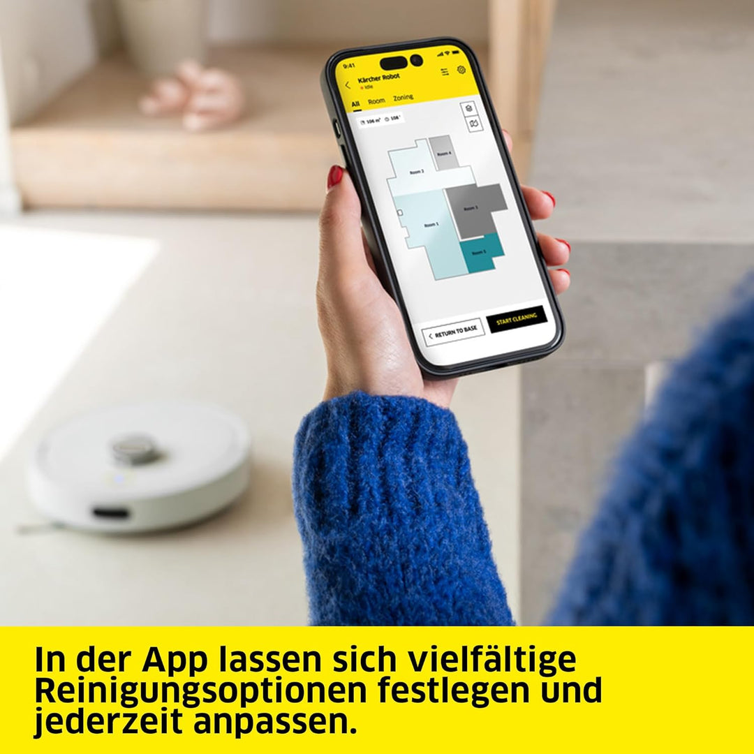 Kärcher Saug- und Wischroboter RVC 3 Comfort Extra, 15.000 Pa, bis 130 min Laufzeit, App-Steuerung,