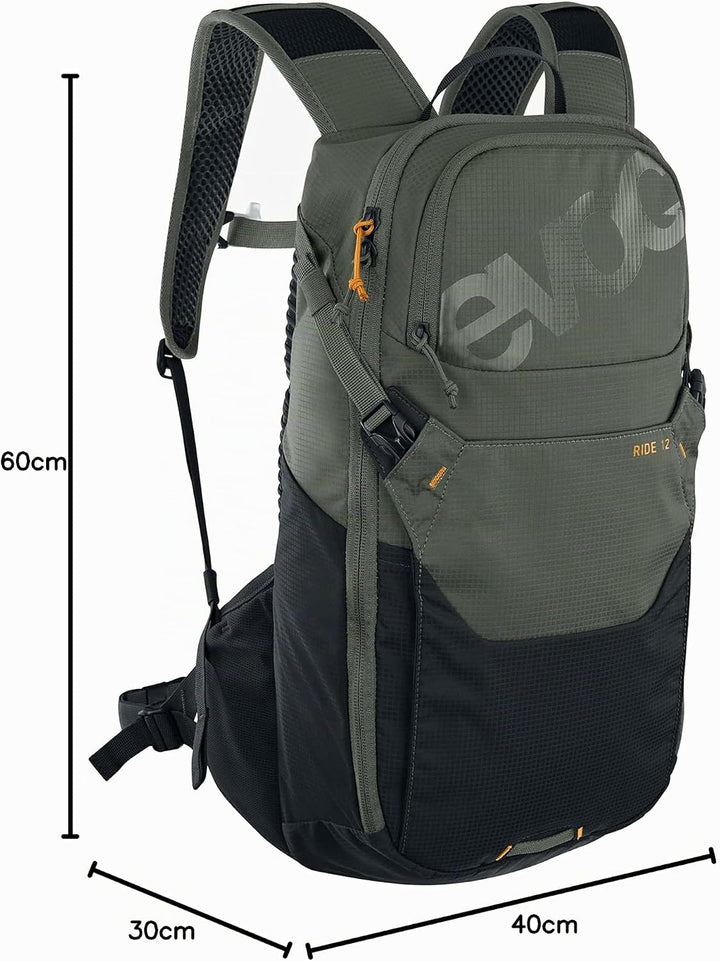 EVOC RIDE 12 Protektor Fahrradrucksack, Trekkingrucksack für Trails &amp; Alltag (cleveres Taschenmanage