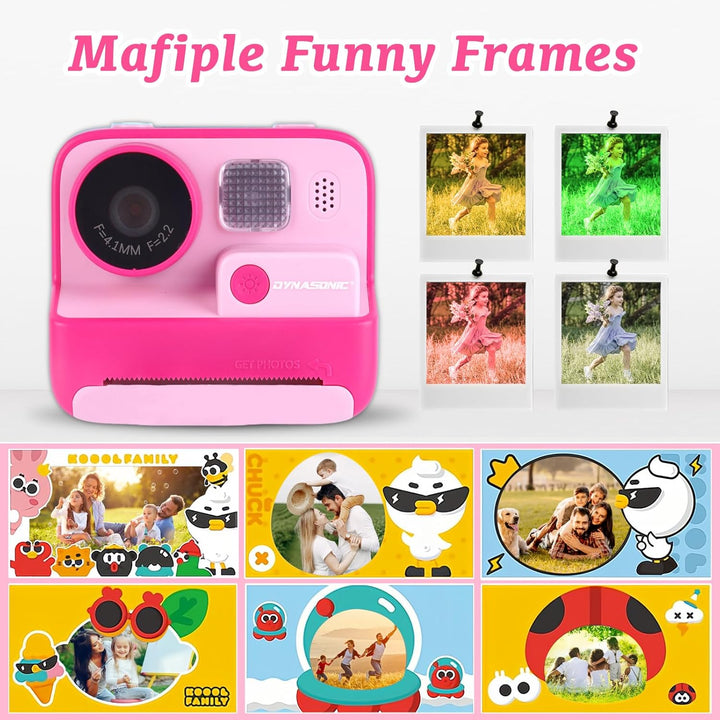 DYNASONIC Kinderkamera, wiederaufladbare Mini-Digitalkamera für Fotos und Videos. 48MP. 2.5k UHD mit