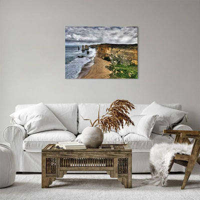 ARTTOR Bilder auf Leinwand Strand Ozean Landschaft Leinwandbild 70x50cm Wandbilder Dekoration Wohnzi