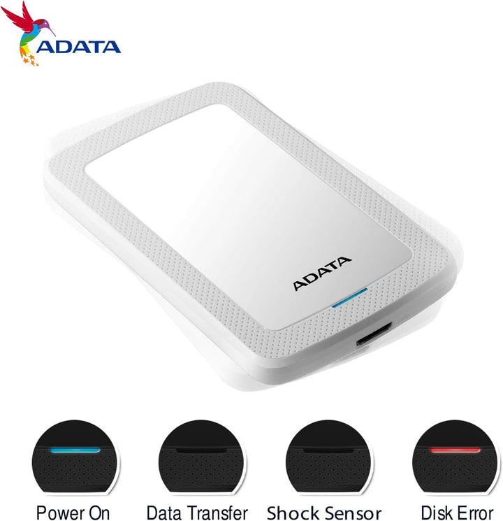 ADATA HV300 - 1 TB, externe Festplatte mit USB 3.2 Gen.1, weiss, 1TB 1TB weiss, 1TB weiss