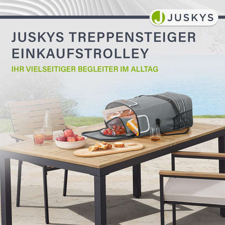 Juskys 3in1 Einkaufstrolley für Treppen - 56 L, modern & klappbar - Treppensteiger Trolley zum Shopp
