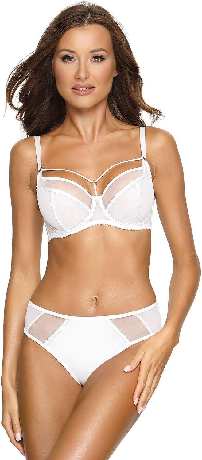 AVA Dame Soft-BH Netz Streifen Musterlos Träger Glänzend 1923 Protea Maxi 65G Weiss, 65G Weiss