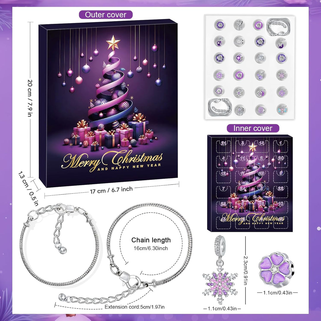 Adventskalender 2025 Frauen Schmuck, Weihnachtskalender Schmuck Geschenk für Mädchen Kinder Teenager