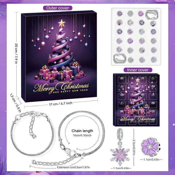 Adventskalender 2025 Frauen Schmuck, Weihnachtskalender Schmuck Geschenk für Mädchen Kinder Teenager