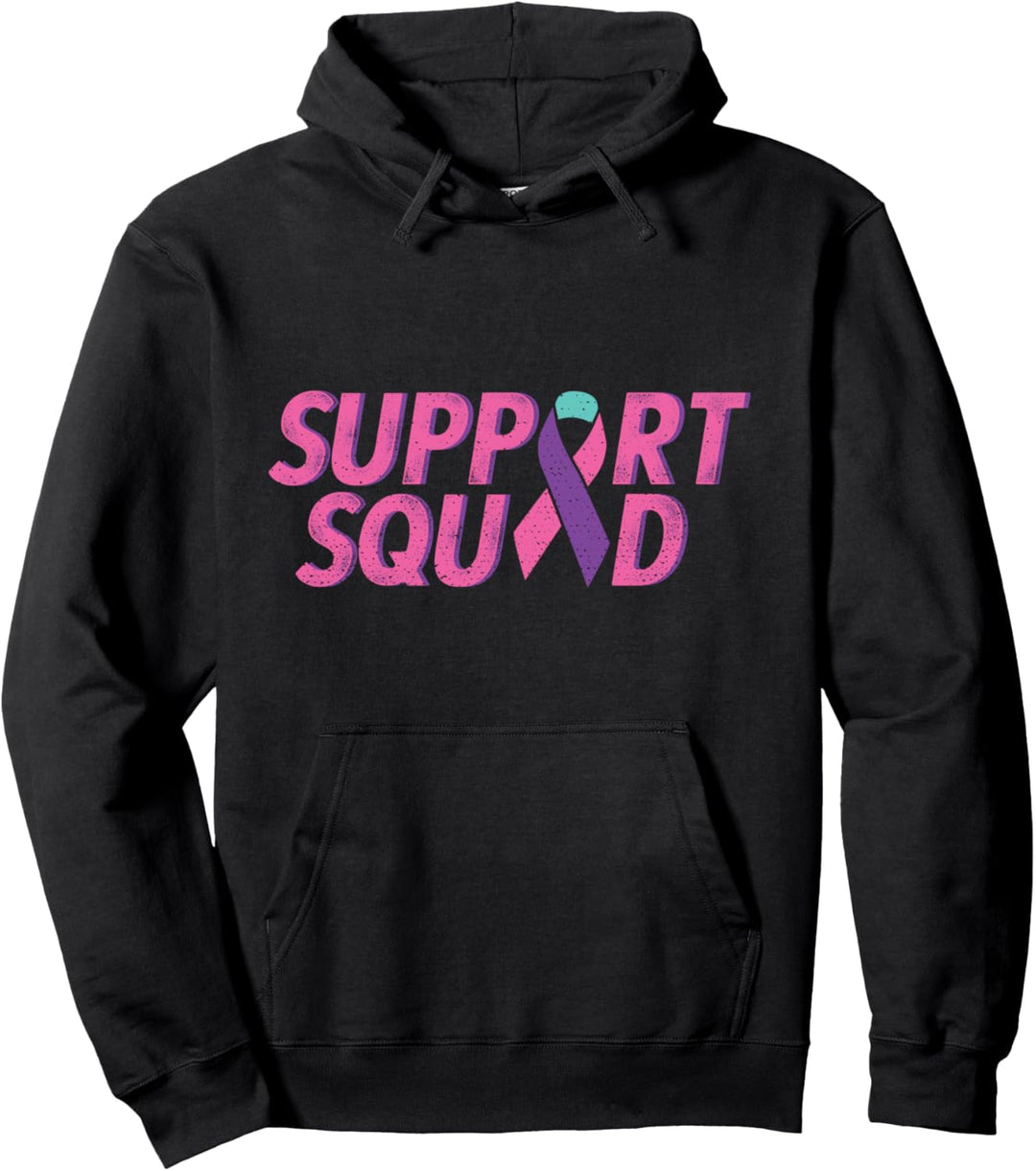 Thyroid cancer ribbon support squad thyroid cancer awareness Pullover Hoodie