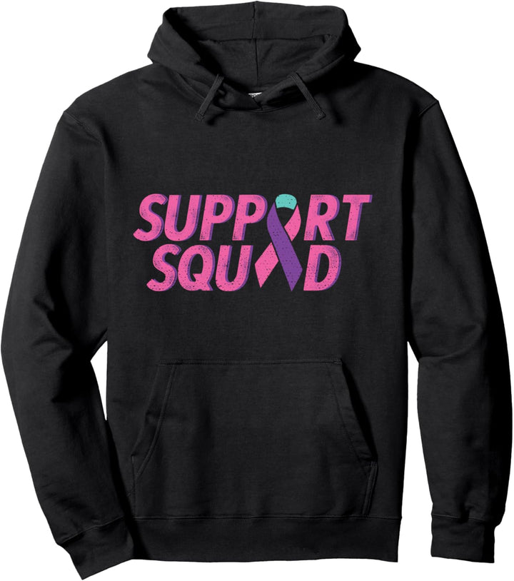 Thyroid cancer ribbon support squad thyroid cancer awareness Pullover Hoodie
