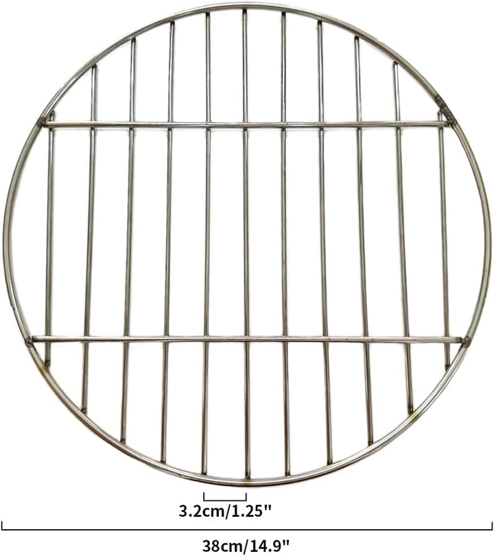 Grillrost Rund Ø 38cm, 11 Balken 3cm Abstand Edelstahl Grillroste BBQ Grill Zubehör für Rost, Grillg