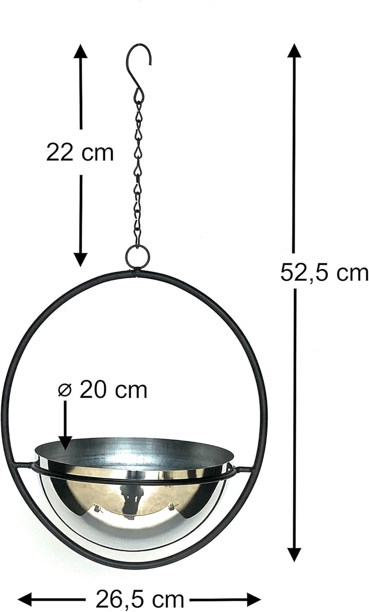 DanDiBo Blumenampel Innen Metall Wand Hängepflanzen 53 cm 96087 M mit Topf Silber Pflanzenhänger Blu
