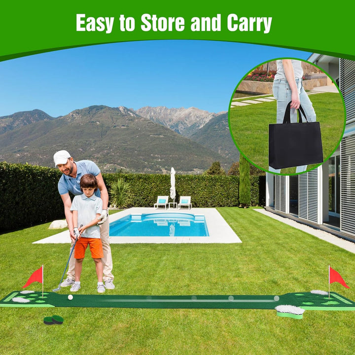 Putting Mat Game, Golf Pong Game Putting Green, abnehmbare Golf Pong Putting-Spielmatte – inklusive
