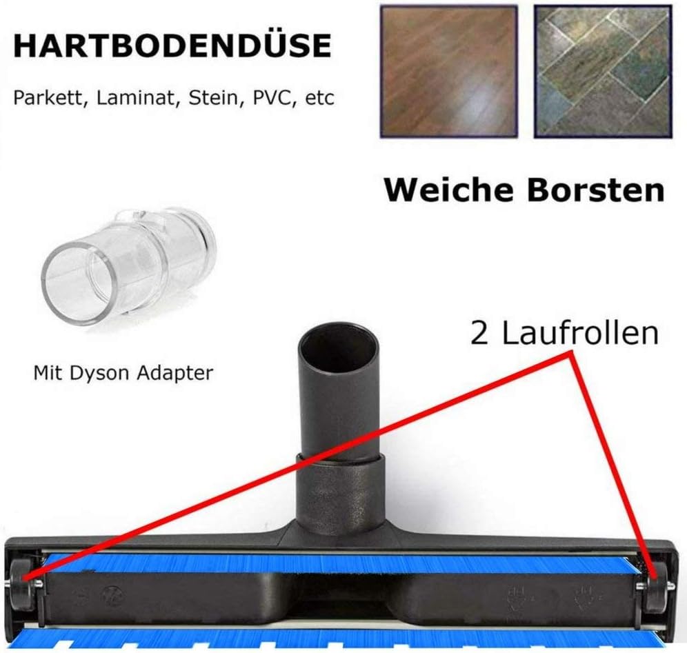 Parkettdüse Hartbodendüse Staubsaugerbürste Boden Düse für Staubsauger kompatibel mit Dyson DC15 All