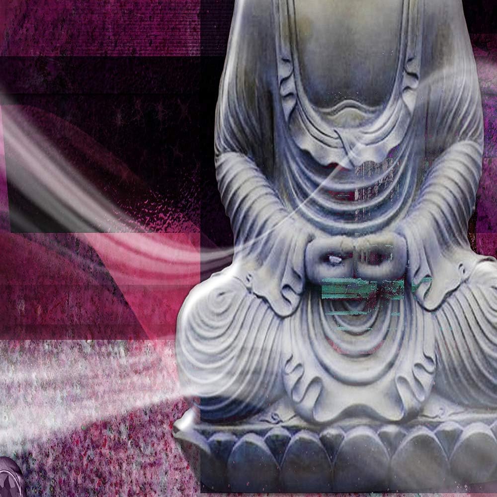 Feeby Bilder Buddha 250x120 cm Leinwandbild 5 Teilig XXL Kunstdruck modern zen violett Leinwandbild