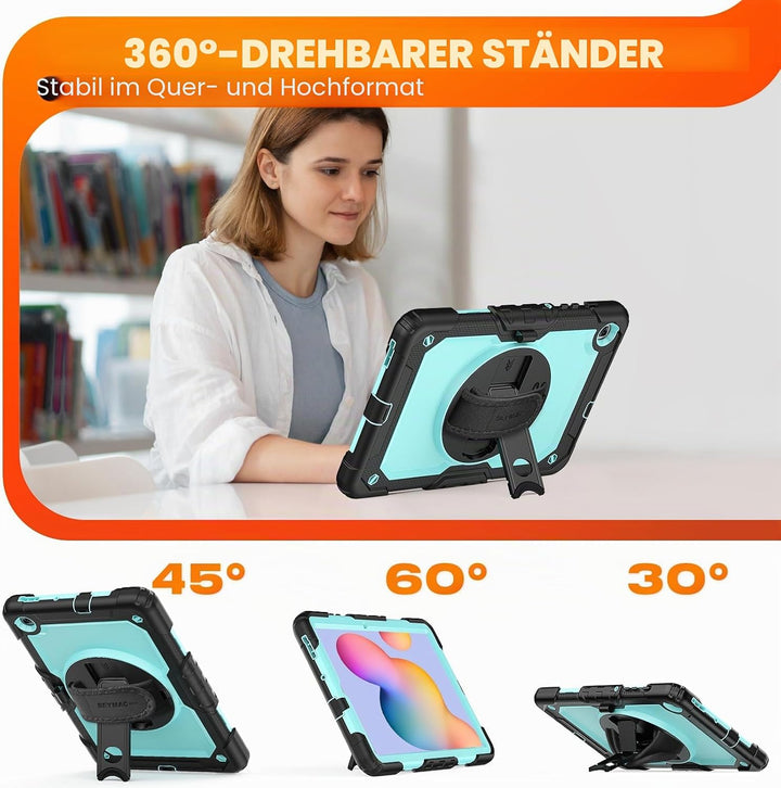 SEYMAC stock Hülle für Samsung Galaxy Tab S6 Lite 10,4 Zoll 2022/2020, Stossfest Schutzhülle mit Bil