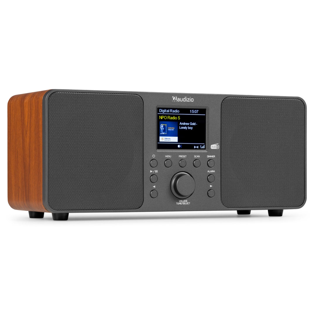 Audizio Genua DAB Radio mit Bluetooth – Stereo DAB Plus Radio mit Fernbedienung, 60 Speicherplätze,