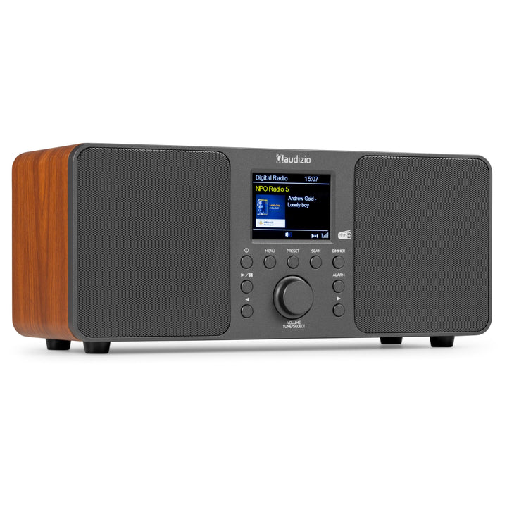 Audizio Genua DAB Radio mit Bluetooth – Stereo DAB Plus Radio mit Fernbedienung, 60 Speicherplätze,