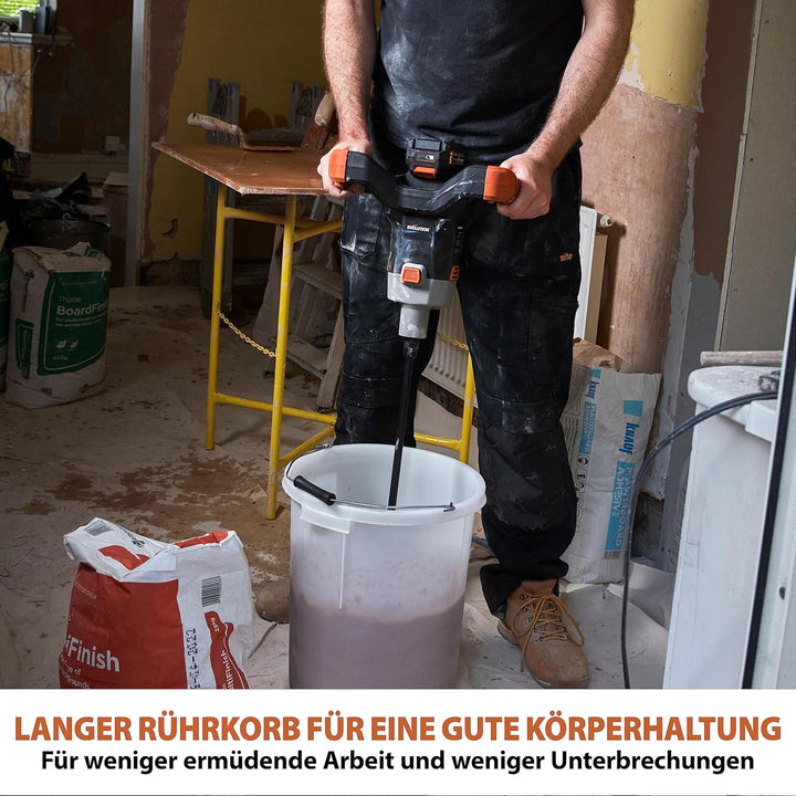 Evolution Power Tools R120MXR-LI (Geladen) Akku-Paddelmischer, tragbar, Paddel im Lieferumfang entha