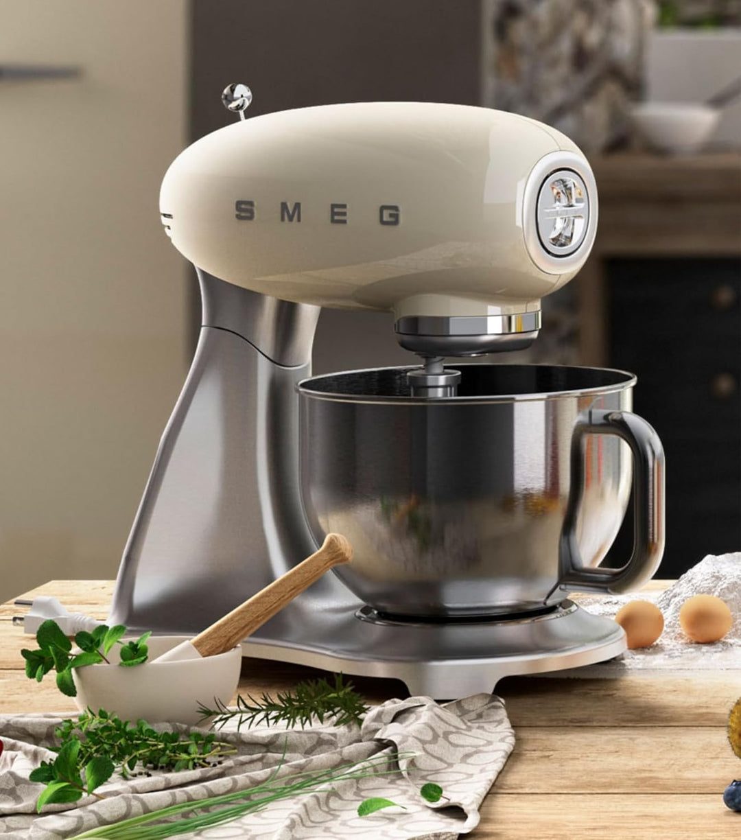 Smeg, SMF02CREU Küchenmaschine, 10 Geschwindigkeitsstufen, Planetenrührwerk, Sicherheitsabschaltung,