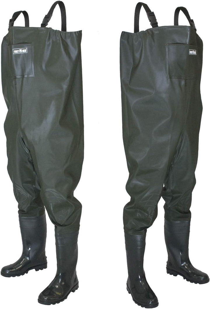 Wathose Herren Anglerhose mit Stiefel Gr 38-47 wasserdichte Watthosen Teich Fischer Watstiefel Hose
