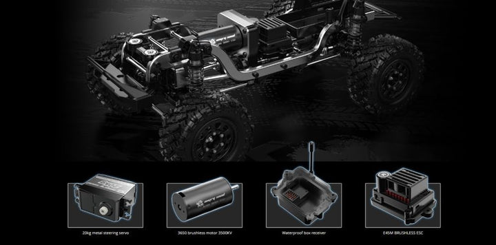 s-idee® MJX H12Y grau 1:12 RC Crawler Brushless Off-Road sensorlos