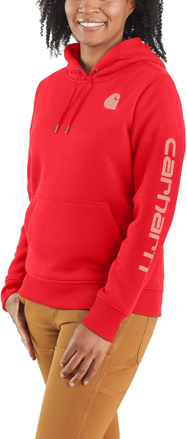 Carhartt Damen Relaxed Fit Midweight Logo Sleeve Graphic Sweatshirt Kapuzenpullover XS Bittersweet,