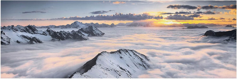 Top Leinwandbild Natur Panorama 1:3 30 x 90cm Blick über Wolken & Berge 30cm x 90cm Blick Über Wolke