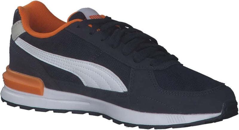 PUMA Unisex Kinder Graviton Jr Sneaker 37 EU Peacoat Puma White Gray Violet Vibrant Orange, 37 EU Pe