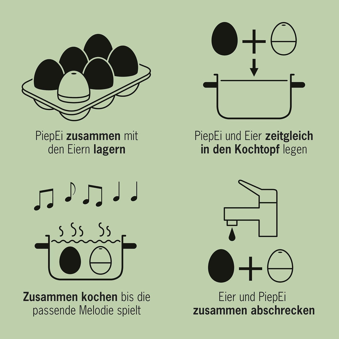 PiepEi Classic Dunkelblau - Singende Eieruhr zum Mitkochen - Eierkocher für 3 Härtegrade - Piep Ei m