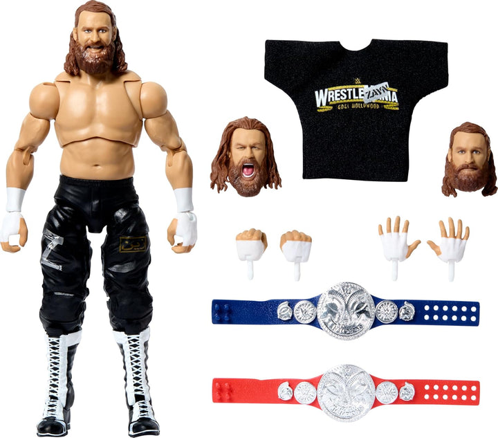 Mattel WWE Ultimate Edition Actionfigur & Zubehör, 15,2 cm Sami Zayn Sammelset mit austauschbaren Kö
