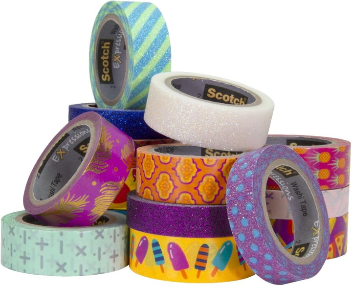 Scotch Expressions C314-ORG Klebeband, 1,5 x 998,2 cm, Orange, 6 Rollen Orange/Abendrot im Zickzackm