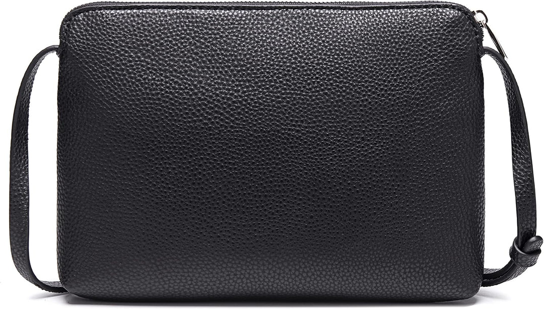 David Jones - Damen Umhängetasche - Kleine Flache Handtasche PU Leder - Tasche Klassiche Elegante Be