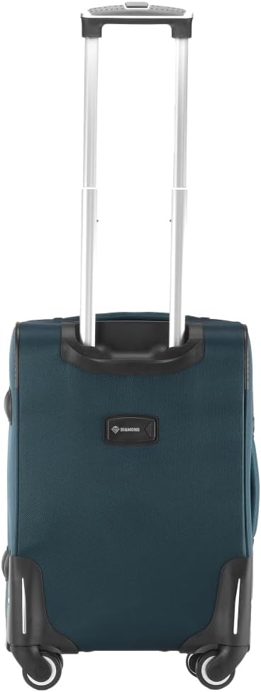 DIAMOND Weichschalen-Kabinenkoffer S 20" – Grün, Codura 1200D, 360° Rollen, Zahlenschloss, Erweiterb