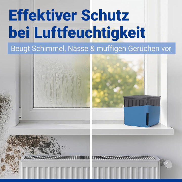 WENKO Raumentfeuchter Mod. Cube, Luftentfeuchter reduziert Schimmel & Gerüche, Auffangschale mit 1 k