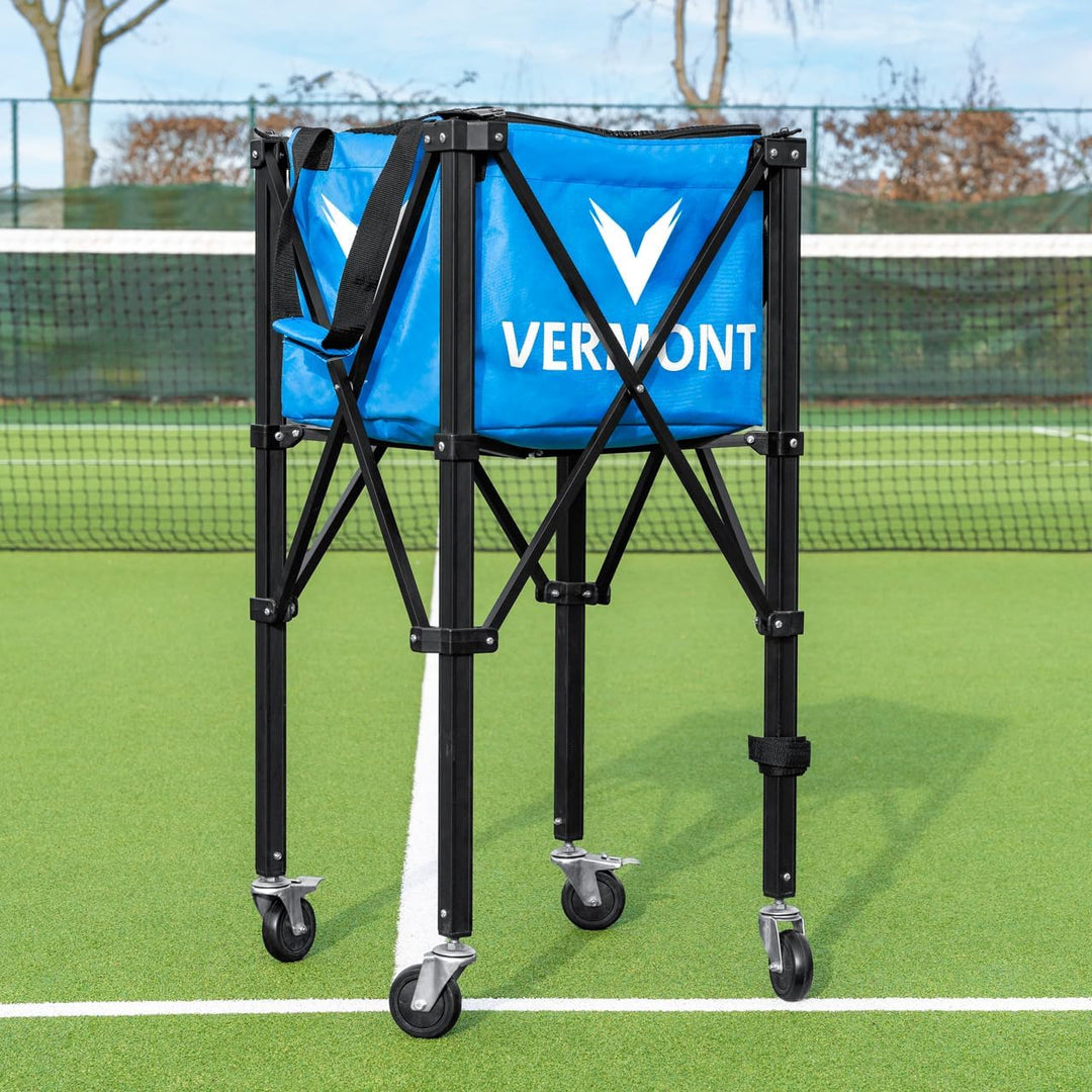 FORZA Vermont Pro rollender Tennisballkorb – tragbar und effiziente Aufbewahrung [150 Ballkapazität]