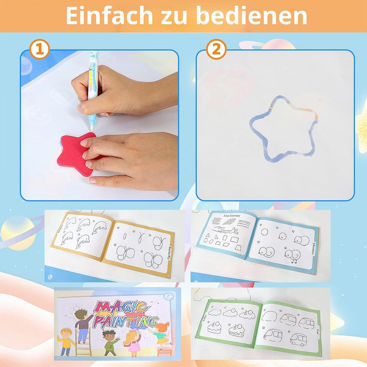 LEcylankEr Wasser Doodle Matte 120x90cm, Gross Aqua Doodle Wassermalmatte XXL, Magic Doodle Malmatte