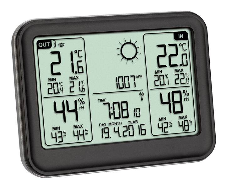 TFA Dostmann MEMO Funkwetterstation Kat.-Nr. 35.1141.01 übersichtliches Display erweiterbar auf 3 Se