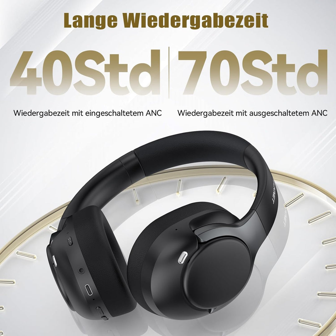 TECKNET Over Ear Kopfhörer Bluetooth mit Hybrid Active Noise Cancelling, Kabellose Bluetooth 6.0 Kop